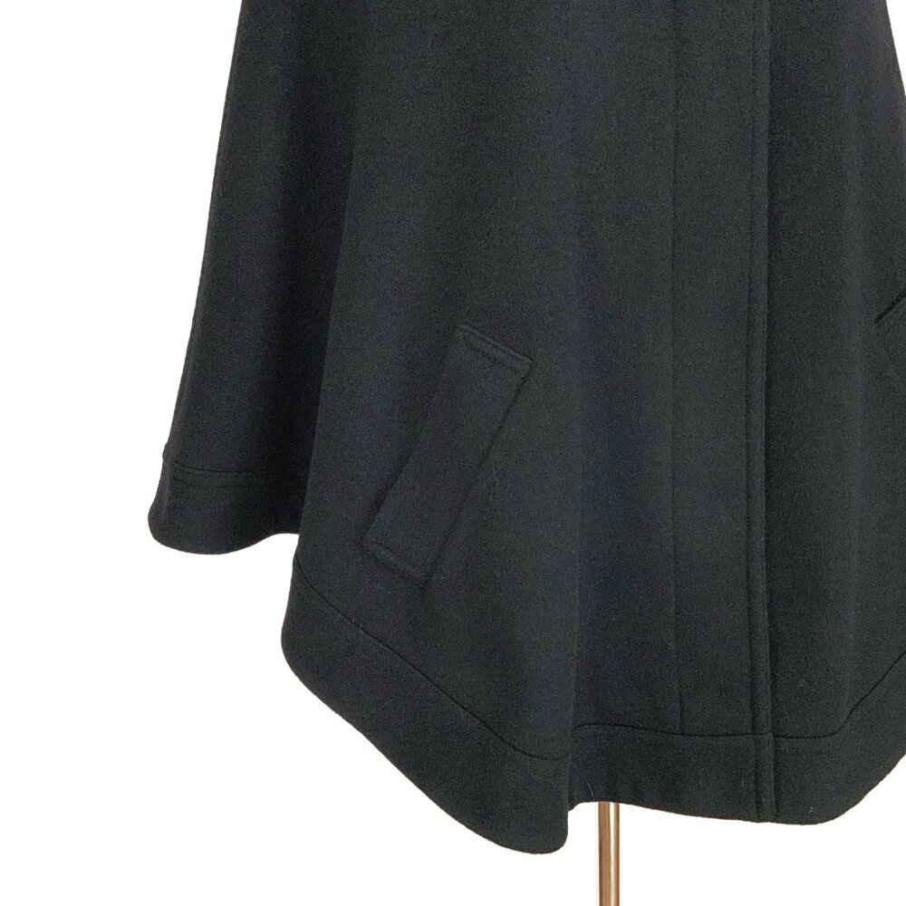 New Helene Berman London Black Wool Cashmere Poncho Cape Sz M - Picture 7 of 16